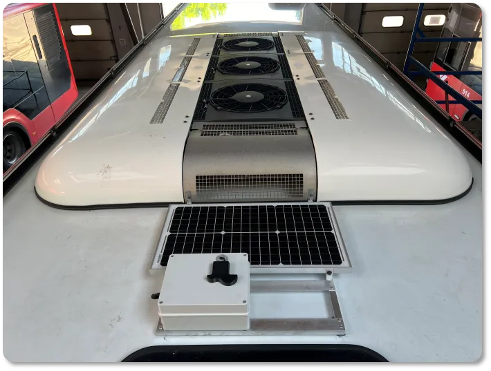 Clair frame on a bus