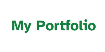 'My portfolio' written in green on a white background